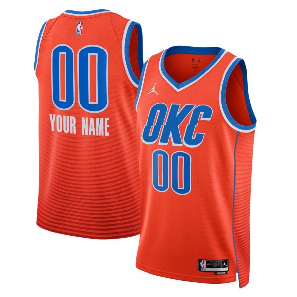 Unisex Oklahoma City Thunder Jordan Brand Orange 2022/23 Swingman Custom Jersey - Statement Edition