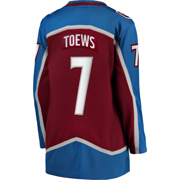 Women's Colorado Avalanche Devon Toews Fanatics Burgundy Home Breakaway Player Jersey