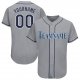 Men's Custom Gray Navy-Powder Blue Baseball Jersey