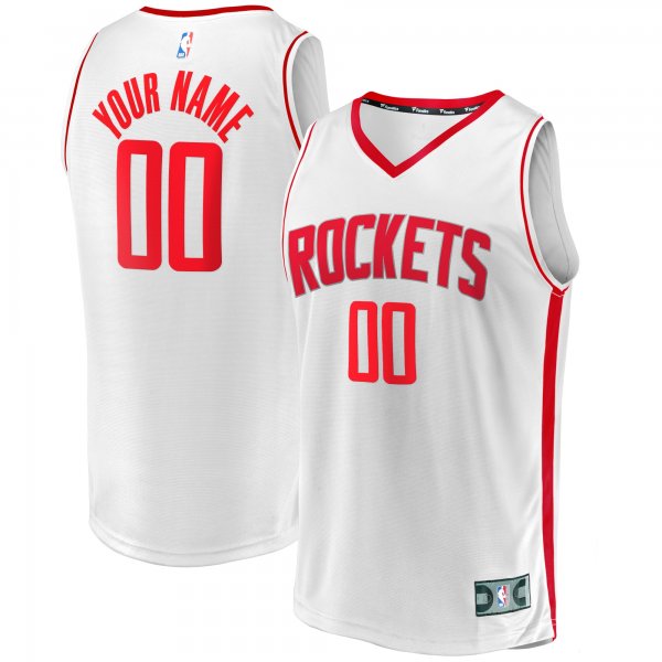 Youth Houston Rockets  Fanatics White Fast Break Replica Custom Jersey - Association Edition