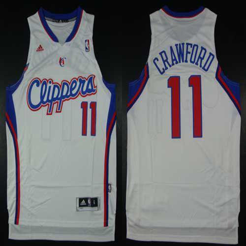 Men's Los Angeles Clippers #11 Jamal Crawford White Home Stitched NBA Jersey