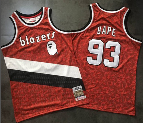 Nike A Bathing Ape Men's Portland Trail Blazers #93 Bape Red Stitched NBA Jersey