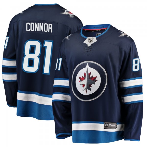 Men's Winnipeg Jets Kyle Connor Fanatics Navy Breakaway Replica Jersey