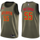 Men's Nike Atlanta Hawks #55 Dikembe Mutombo Green Salute to Service Swingman NBA Jersey