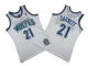 Men's Minnesota Timberwolves #21 Kevin Garnett 1995-96 White Mitchell and Ness NBA Jersey