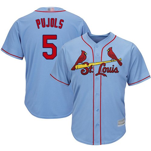 St. Louis Cardinals #5 Albert Pujols Light Blue Cool Base Stitched Youth MLB Jersey