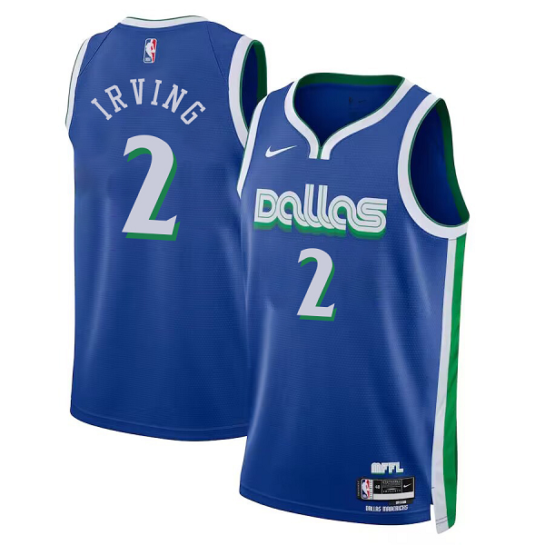 Men's Dallas Mavericks Nike #2 Kyrie Irving Unisex 2022/23 Swingman Jersey - City Edition - Blue