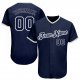 Men's Custom Navy Navy-Gray Authentic Baseball Jersey