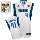 Men's Dallas Mavericks 2011 Champion Patch #41 Dirk Nowitzki White Stitched NBA Jersey