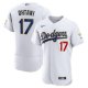 Men's Los Angeles Dodgers #17 Shohei Ohtani Flexbase Nike Gold Trim White Jersey