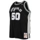 Men's San Antonio Spurs David Robinson Mitchell & Ness Black 1998/99 Big & Tall Hardwood Classics Swingman Jersey