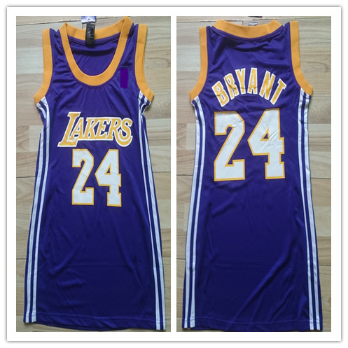 Women's Los Angeles Lakers #24 Kobe Bryant Purple NBA Dress Jersey