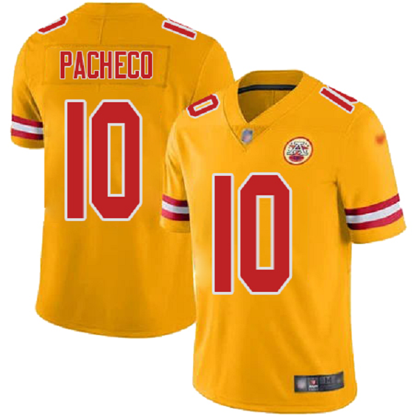 Men's Nike NFL Kansas City Chiefs Isiah Pacheco #10 Yellow 2021 Limited NFL Jersey