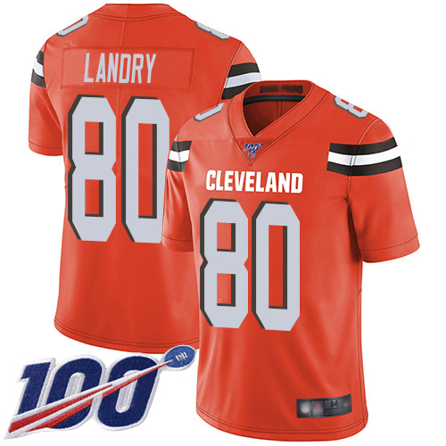 Cleveland Browns #80 Jarvis Landry Orange Alternate Men's Stitched NFL 100th Season Vapor Limited Jersey