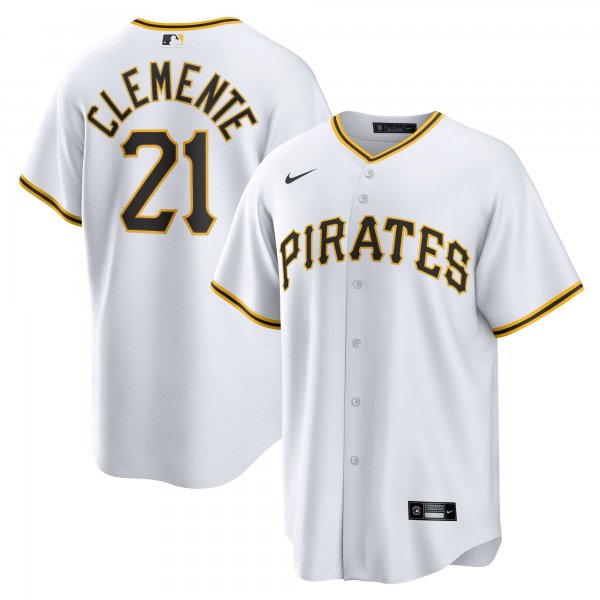 Men's Pittsburgh Pirates Roberto Clemente Nike White Home Replica Player Name Jersey