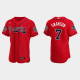 Men's Atlanta Braves #7 Dansby Swanson Red Alternate 2021 MLB All-Star Jersey