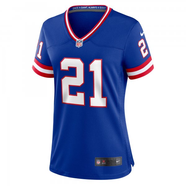 Women's New York Giants Tiki Barber Nike Royal Classic Retired Player Game Jersey