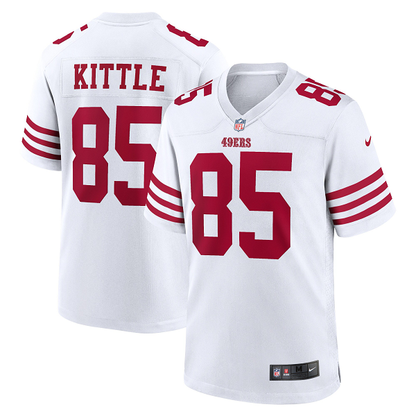 Men's San Francisco 49ers George Kittle Nike White Player Game Jersey-(2022 New Style)