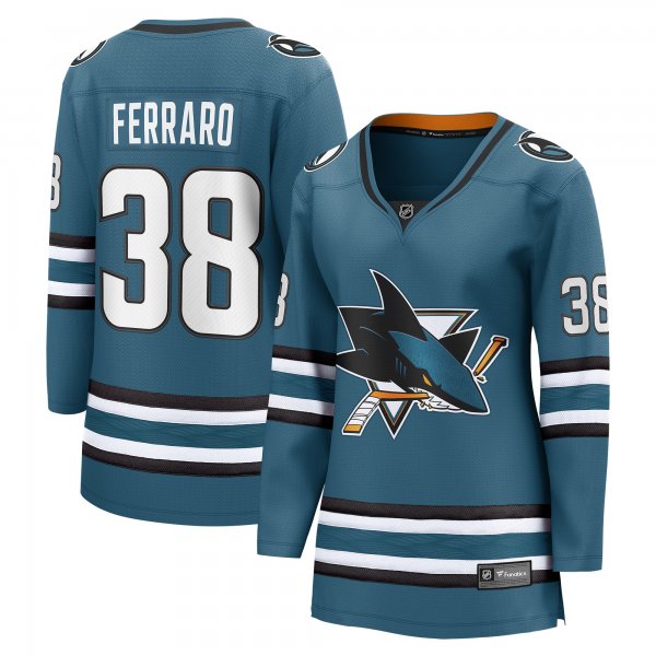 Women's San Jose Sharks Mario Ferraro Fanatics Teal Home Breakaway Player Jersey