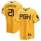 Men's Pittsburgh Pirates#21 Roberto Clemente Nike Gold 2023 City Connect Cool Base Jersey