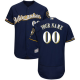 Men's Milwaukee Brewers Navy Customized Flex Base MLB Jersey