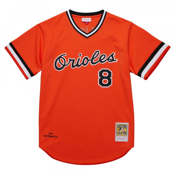 Men's Baltimore Orioles Cal Ripken Jr. Mitchell & Ness Orange 2001 Cooperstown Collection Throwback Jersey