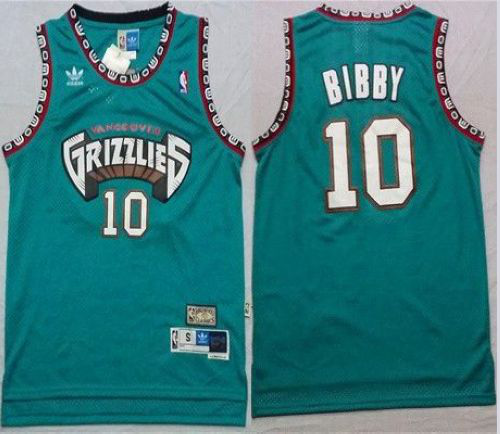 Men's Memphis Grizzlies #10 Mike Bibby Green TThrowback Stitched NBA Jersey