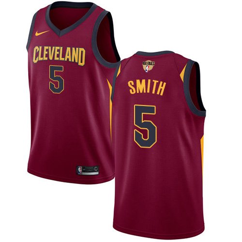 Men's Nike Cleveland Cavaliers #5 J.R. Smith Red Icon Edition The Finals Patch Swingman NBA Jersey