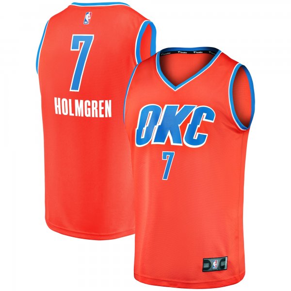 Youth Oklahoma City Thunder Chet Holmgren Fanatics Orange Fast Break Replica Player Jersey - Statement Edition