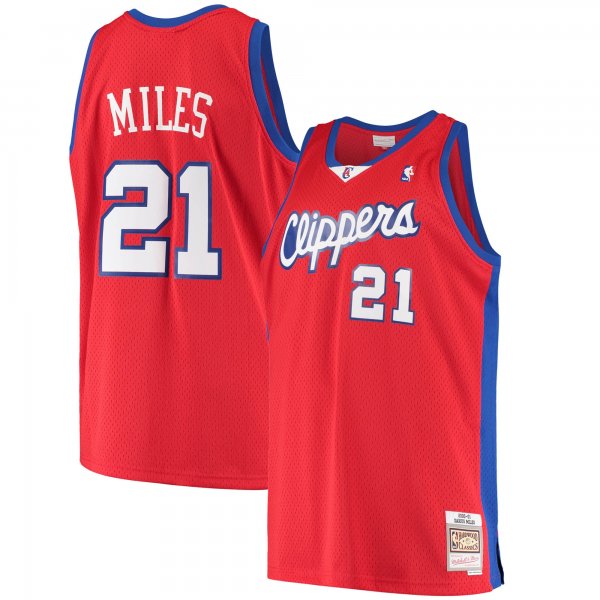 Men's LA Clippers Darius Miles Mitchell & Ness Red Hardwood Classics Swingman Jersey