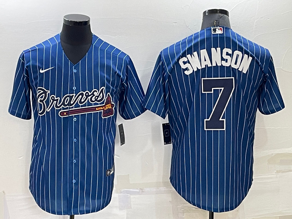 Men's Atlanta Braves #7 Dansby Swanson Cool Base Throwback Stitched MLB Jersey