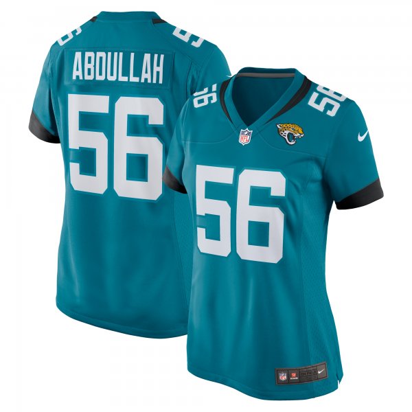 Women's Jacksonville Jaguars Yasir Abdullah Nike  Teal Team Game Jersey