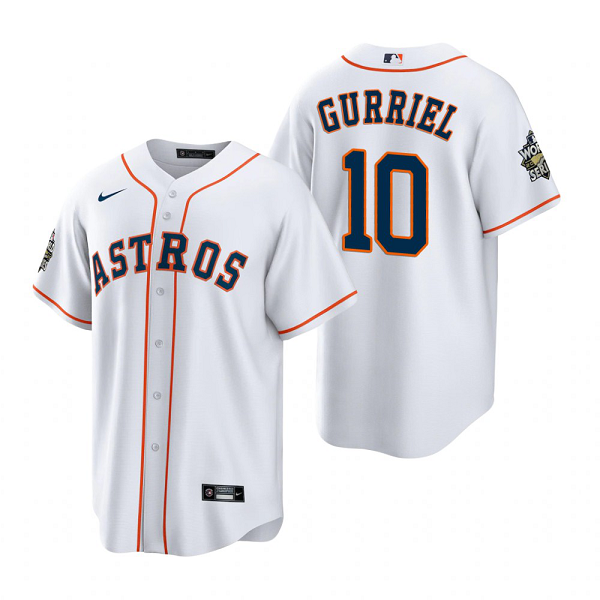 Houston Astros Yuli Gurriel White 2022 World Series Cool Base Jersey