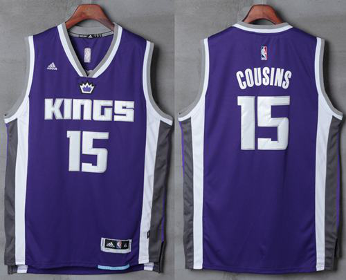 Men's Sacramento Kings #15 DeMarcus Cousins Purple New Stitched NBA Jersey