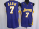 Men's Los Angeles Lakers #7 Lamar Odom Stitched Purple Champion Patch NBA Jersey