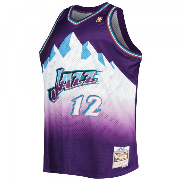 Men's Utah Jazz John Stockton Mitchell & Ness Purple Big & Tall Hardwood Classics 1996/97 Swingman Jersey