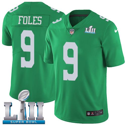 Men's Nike NFL Philadelphia Eagles #9 Nick Foles Limited Green Rush Vapor Untouchable Super Bowl LII Jersey