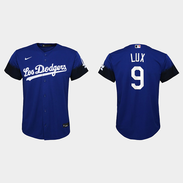 Youth Los Angeles Dodgers Gavin Lux Royal 2021 City Connect Replica Jersey