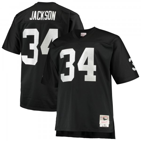 Men's Las Vegas Raiders Bo Jackson Mitchell & Ness Black Big & Tall 1988 Retired Player Replica Jersey