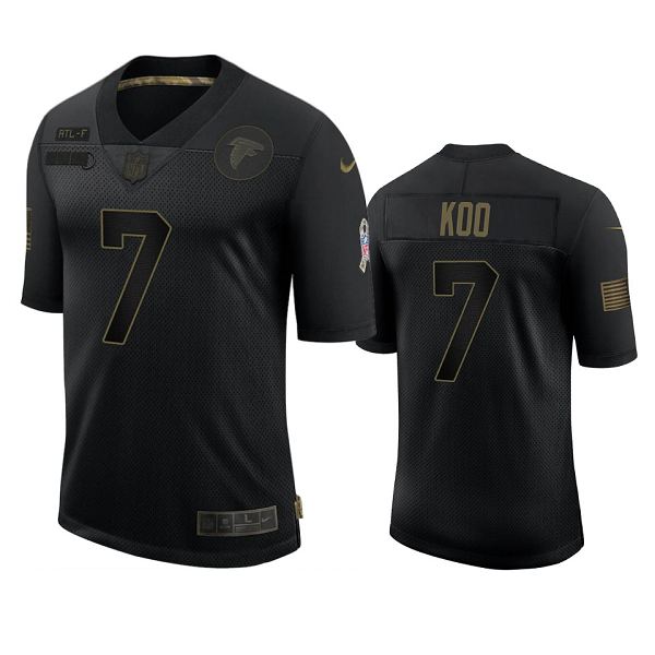 Men's Nike NFL Atlanta Falcons Younghoe Koo #7 Black 2020 Salute to Service Limited Jersey