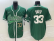 Men's Boston Celtics #33 Larry Bird Green Baseball Jersey