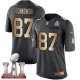 Nike New England Patriots #87 Rob Gronkowski Black Super Bowl LI 51 Men's Stitched NFL Limited Gold Salute To Service Jersey