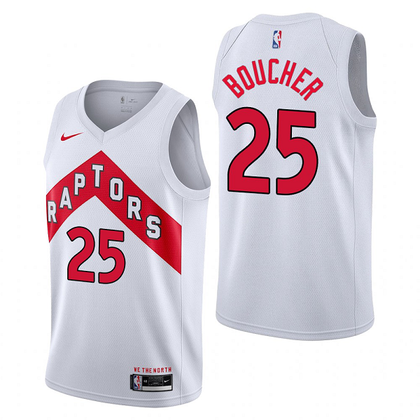 Men's Toronto Raptors Chris Boucher #25 Association Edition 2020-21 White Swingman Jersey