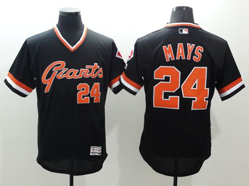 San Francisco Giants #24 Willie Mays Black Flexbase Collection Cooperstown Stitched MLB Jersey