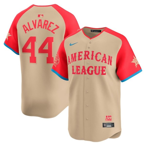 Men's American League #44 Yordan Alvarez Nike Cream 2024 MLB All-Star Game Cool Base Jersey