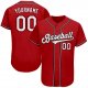 Men's Custom Red White-Black Authentic Baseball Jersey