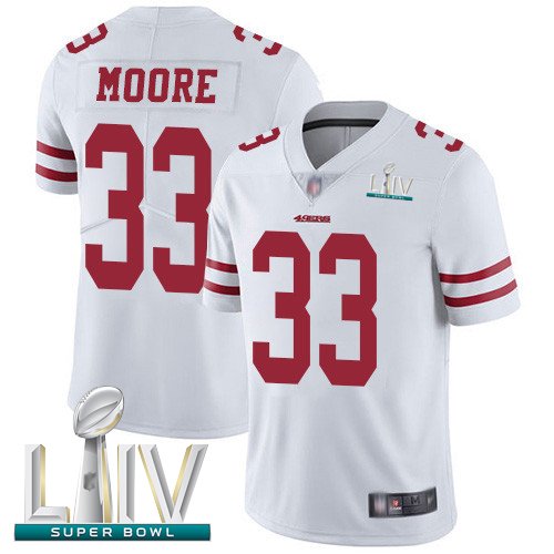 San Francisco 49ers #33 Tarvarius Moore White Super Bowl LIV Bound Men's Stitched NFL Vapor Untouchable Limited Jersey