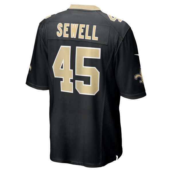 Men's New Orleans Saints Nephi Sewell Nike Black Game Player Jersey