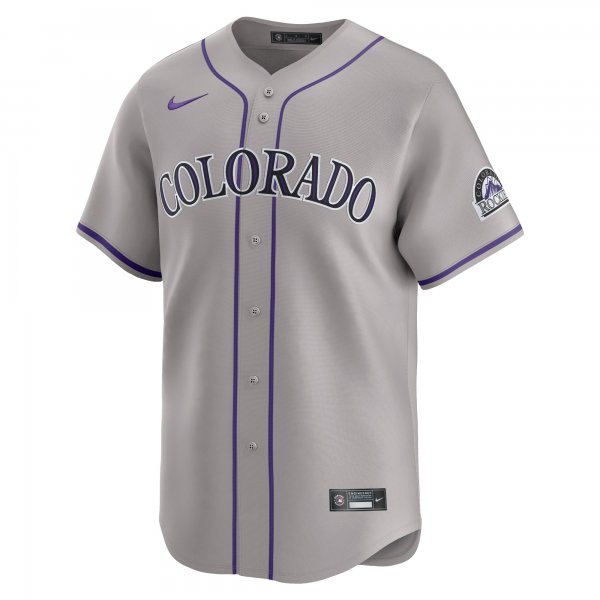 Men's Colorado Rockies  Nike Gray Road Limited Jersey