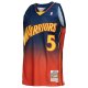 Men's Golden State Warriors Baron Davis Mitchell & Ness Navy/Orange 2006/07 Hardwood Classics Fadeaway Swingman Player Jersey